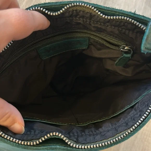 Anthropologie Vilenca Holland Green Leather Wove Bag - Picture 7 of 10